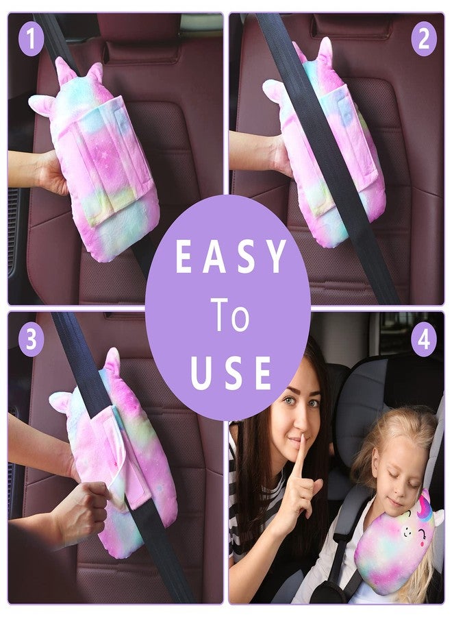 FIODAY Car Seat Belt Covers for Kids Unicorn Seat Belt Pillow Soft Seat Belt Cushion Adjust Seat Strap Pillow Head Neck Support for Children Boys Girls Travel - Image 5